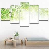 SIGNWIN 5 Panel Canvas Wall Art Modern Art Decorative Elements Expressive Leaves Multicolor Patterns Photography for Home Decorations Ready to Hang - 60