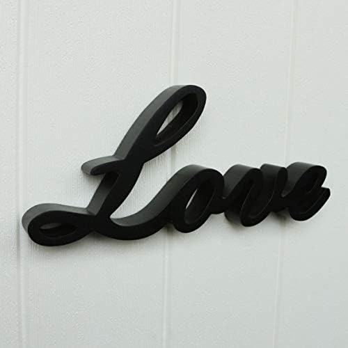 CVHOMEDECO. Black Wooden Words Sign Free Standing "Love" Desk/Shelf/Home Wall/Office Decoration Art, 10.25 x 4.5 x 1 Inch