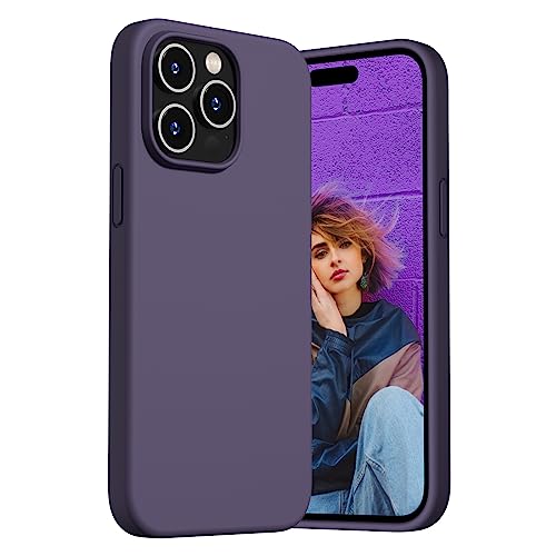 DECXOTD Designed for iPhone 14 Pro Max Case, Silicone Slim Shockproof Protective Phone Case with Case for iPhone 14 Pro Max 6.7 inch (Dark Purple)