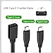 Qaoquda USB C Splitter Charge Cable,1 Feet USB Type C 1 Female to 2 Dual Male Y Splitter Extension Charging Cable(Only for Charging,Can't Transmit Data)