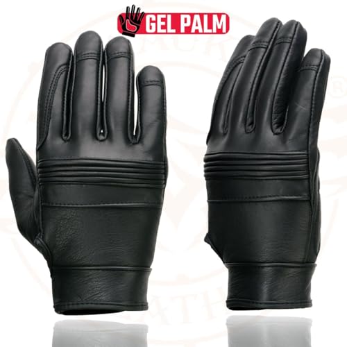 Image of Milwaukee Leather Men's Leather Motorcycle Gloves - Gel Padded Palm, Adjustable Wrist, Riding Gloves - X-Small