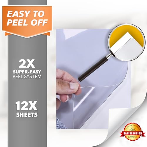 Anti Cat Scratch Furniture Protector-12 Pack Single Side Couch Protector for Cats, Clear Cat Scratch Deterrent for Door Walls