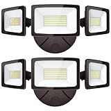 Onforu 2 Pack 55W Flood Lights Outdoor, 5500LM LED Flood Light Outdoor with 3 Adjustable Heads, IP65