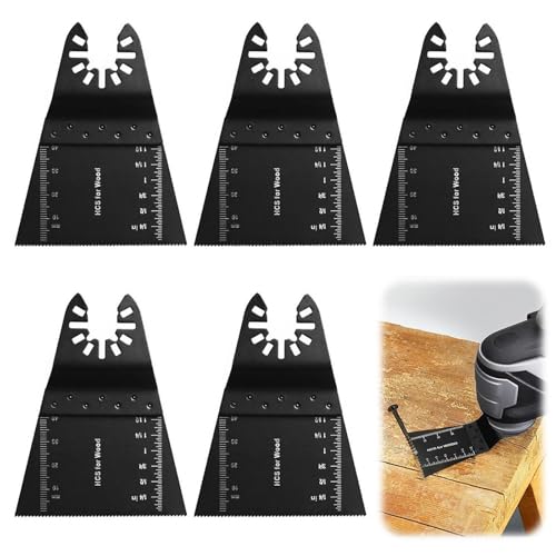 Pack of 5 x 65mm Coarse Wood Blades, Wide Coarse Oscillating Multi Tool Blades,Wood Cutter Saw Blades Set,Oscillating Multitool Accessories Compatible with Dewalt/Black & Decker/Erbauer