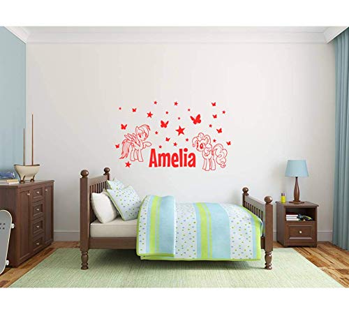 Personnalisé Mon petit Poney Nom de bébé Stickers muraux My Little Pony amovibles Décalque Des gamins Accueil Décor Chambre de bébé Pépinière Filles...