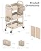 ALVOROG 3 Tier Rolling Cart with DIY Pegboards Metal Utility Cart with Wheels Handles Baskets Hooks, Craft Cart for Office Kitchen Bathroom(Khaki)