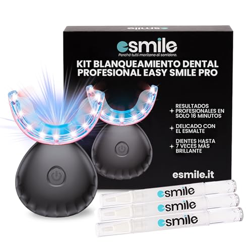 EASYSMILE - Kit Blanqueador Dental Profesional con Luz LED 32X, 3 Geles, Blanqueamiento Dental en Casa, Obsessive Blanqueador Dientes, Elimina Manchas, Teeth Whitening Seguro y Eficaz