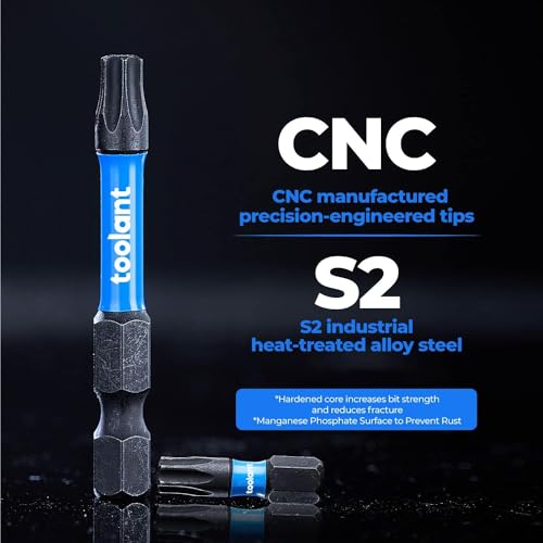 Image of toolant Impact Torx Bits Set 27pcs (TT7-TT40)&2 inch 13pcs (TT7-TT40),S2 Steel Security Torx Bit Sets, Tamper Proof Star Bit Set with CNC Machined Tips