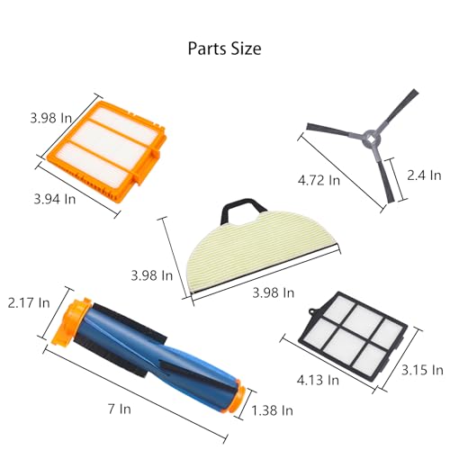 Image of Replacement Parts Compatible with Shark RV2402WD RV2400WS RV2402WD RV2402 RV2400WXUS Matrix 2-in-1 Robot Vacuum (16 Pack)