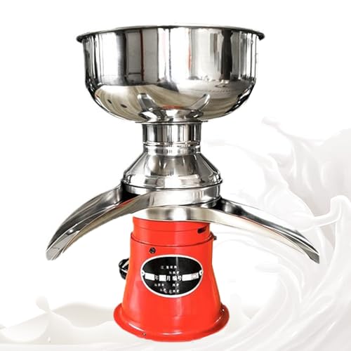 Separador eléctrico de crema de leche, espumadera de leche de acero inoxidable de 5 litros, velocidad de rotación eficiente de 9500/rpm, para productos lácteos, uso doméstico y comercial