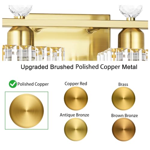 Image of Lxybcce Bathroom Vanity Lights Over Mirror - Easy Installation with Clear Guide, 4-Light Shadow-Free Design, Gold Crystal Finish - for Modern Home Bathroom Lighting Fixtures in DIY Projects