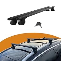 Rekapa Cross Bars Compatible With Opel Astra H Estate/SW/Caravan 2007-2010; Roof Bars For Cars With Flush Roof Rails Aluminium Luggage Rack, 2 Pcs Grey