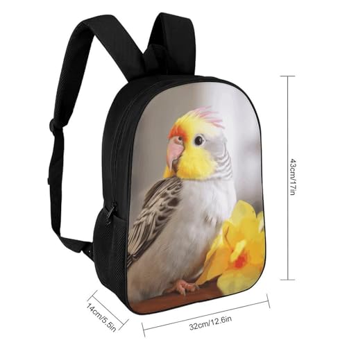 Cute Cockatiel 17-inch Laptop Backpack Minimalist Lightweight, Durable Water-Resistant Bookbag for Men Women2