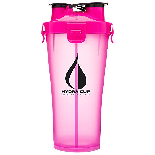 Hydra Cup - 30oz Dual Threat Shaker Bottle, Shaker Cup + Water Bottle, 2 in 1, Leak Proof, Awesome Colors, Save Time & Be Prepared, Ultra Pink