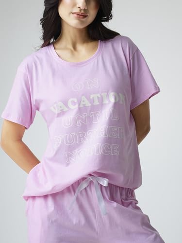 Image of Night Suit for Womens Checks Printed Cotton Night Dress of Top and Pajama Set 9410