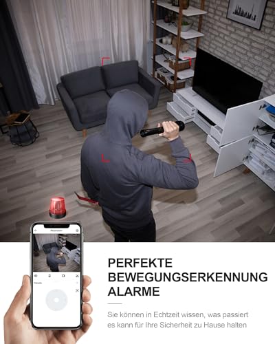 AOBOCAM Mini Kamera, 4K HD WLAN Überwachungskamera Innen Live Übertragung Handy APP Für WiFi Camera Indoor Mit Akku Kompakte Sicherheitskamera mit Bewegungsmelder/Nachtsicht/Cloud-Speicher