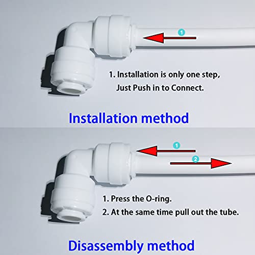 Malida Quick Connector Female Thread Adapter Elbow And Straight Combination, 1/2 Inch Thread X 1/4 Inch Tube Od Push To Connect Fittings thumb #3