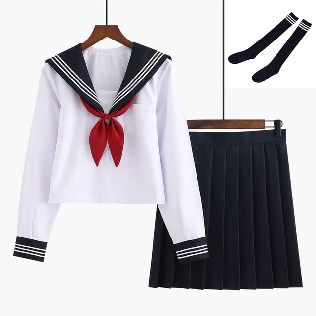 Amazon.co.jp: HHDYCL ホワイト三行日本の学校制服学校高校女子学生
