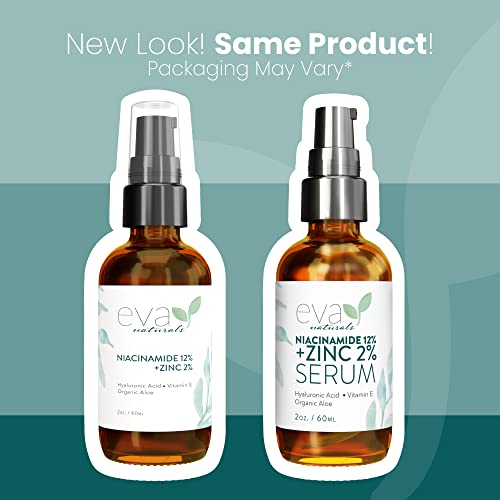 12% Niacinamide Serum For Face + Zinc Pca - Vitamin B3, 2% Zinc Pca And Hyaluronic Acid Serum Known To Even Skin Tone, Shrink Pores, Pump Fine Lines, Reduce Oil, And Hydrate, 2 Oz (2 Pack) #TOP1