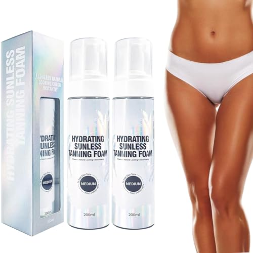 Mousse autobronceador, autobronceador profesional express, mousse bronceador, acelerador de bronceado, para un bronceado rápido y sin manchas (2 unidades)