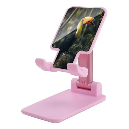 Support de téléphone pour bureau pliable et stylé style toucan exotique