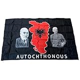 Albanische Flagge Autochthonous 150x90cm aus fein Polyester - Albanien Flagge Autochthonous - Kosovo Flagge Autochthonous - Flamuri i Shqipëris Autochthonous 150x90cm - Albanian Flag 150x90cm
