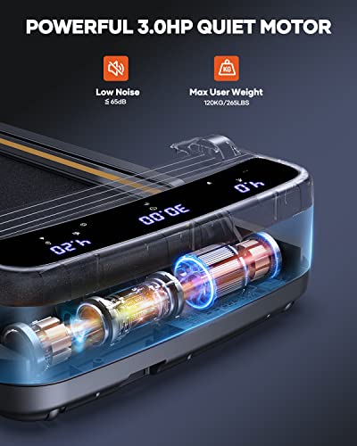 Hometro Under Desk Treadmill Foldable 3.0Hp For Home Office, 2 In 1 Folding Compact Treadmills 265Lbs With App & Remote Control Dual Led Touch Screen, 12 Preset Programs, Installation-Free #TOP3