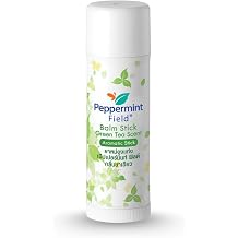 Peppermint Field Vapor Rub, All-Natural Peppermint Balm for Muscle, Herbal Massage Stick, Soothing Body with Natural Extracts, Cooling and Relaxing, Roller Design Pack of 4 Green Tea