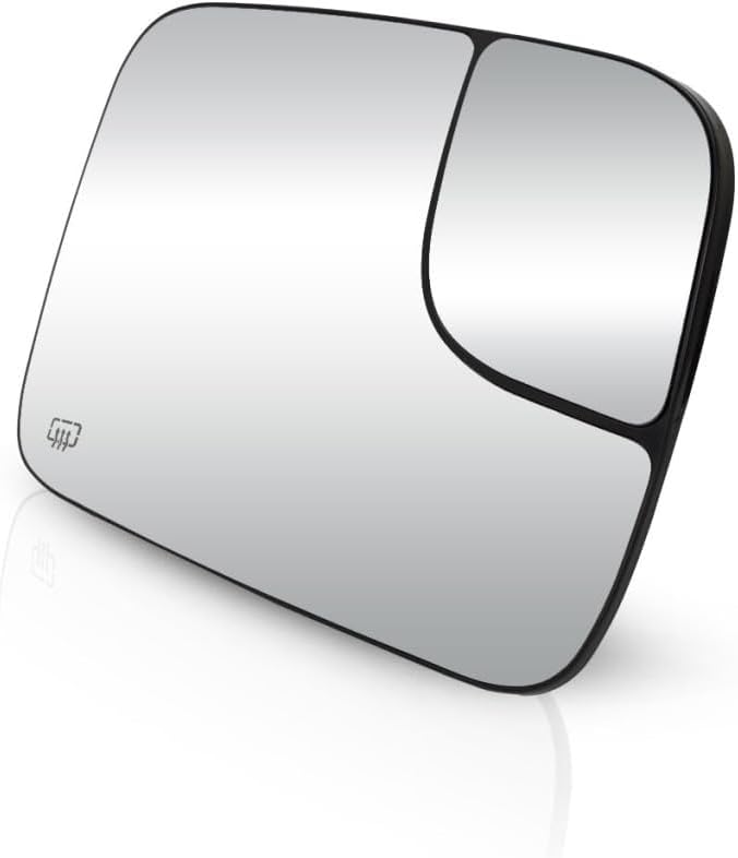 For 2003 2004 Dodge Ram 2500/3500 Mirror Glass Passenger Side | Heated w/Towing Package - w/Backing Plate | Flat Glass Type All Cab Types Full Size | For 5086218AA, CH1325120