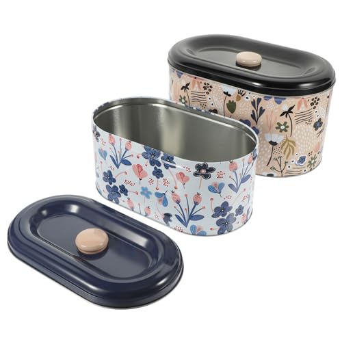 WEKAMOS 2 piezas Caja de Regalo para Dulces y Galletas Lata de Almacenaje Resistente con Tapa para Regalos y Decoración de Fiestas