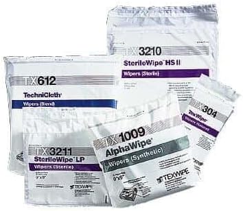 Texwipe TX612 Technicloth Low-Particulate Wipes, 12" x 12", 150/Bag