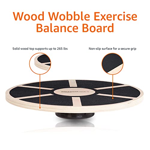 Amazon Basics Wood Wobble Balance Trainer Board, Slip Resistant, for Exercise and Core Strength, 265 lb Weight Capacity, Black by Amazon Basics - Image 4
