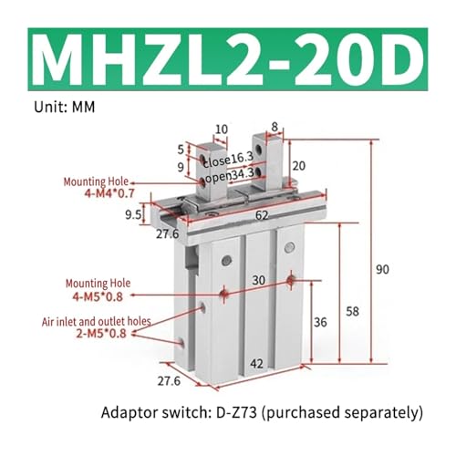 Vérin pneumatique MHZ2-6D pour l'assemblage de composants électroniques - 3