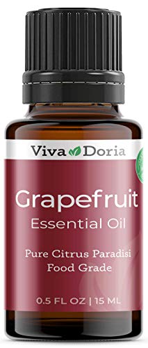 Viva Doria 100% Pure Grapefruit Essential Oil, Undiluted, Food Grade, 15 ml (0.5 Fluid Ounce)