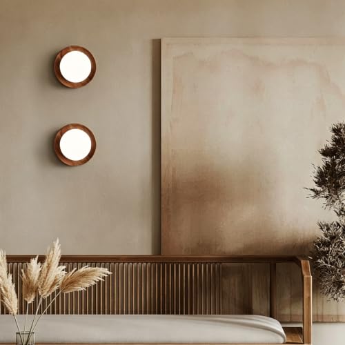 Aplique de pared interior de diseño creativo en madera oscura y cristal de alta calidad