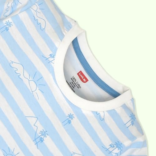 Image of LuvLap Baby Boys & Girls 100% Cotton Night Suit, Pack of 2
