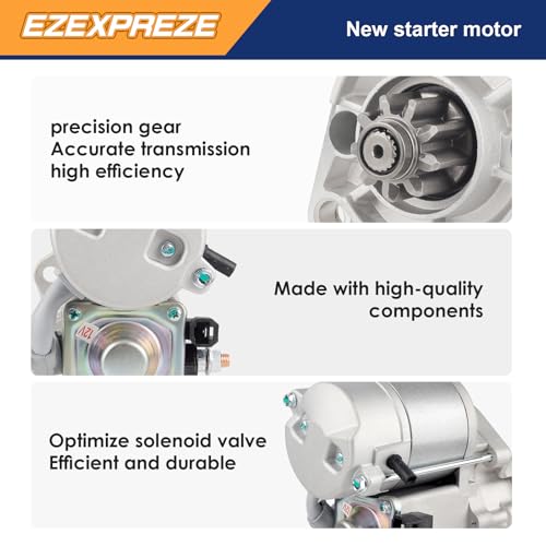 Image of Ezexpreze New 18145 Starter for Kubota Diesel Compact Tractors L2250 L2500 L2550 L2650 L2800 L2900 L2950 L3010 L3130 L3240 L3300 L3400 L3410 L3430 L35 KJS130 3407016081 3407016083 1280008460