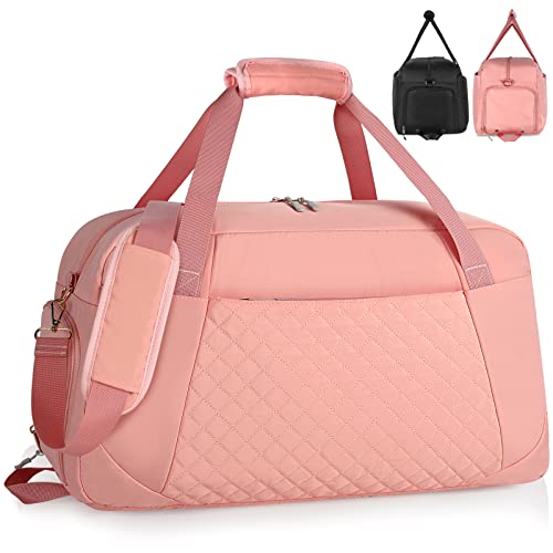 Lubardy Sac de Sport Sac de Voyage Femme Sac de Gym Femme avec Chaussure Compartiment Grande Capacité Weekender Bag Imperméable Duffel Bag pour Gym Yoga Weekend Camping 40L Cover