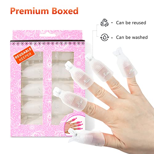 Foto von Qufiiry Nagel Clips, 10 Stück Nagellackentferner Clips, Acrylic Nagelkunst Tränken Weg Clips, Weiß Nagelklammer, Soak off Clip Cap für UV Gel Poliermittel Entferner Wrap Nail Tool