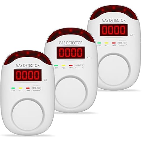 3 Packs Natural Gas Detector - Gas Leak Detector for Home,RV, Gas Detectors for Home Natural Gas,Combustible Gas Detector for LNG, LPG,Propane,Methane. Cover