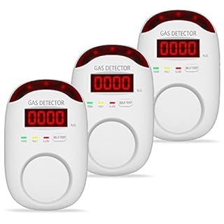 3 Packs Natural Gas Detector - Gas Leak Detector for Home,RV, Gas Detectors for Home Natural Gas,Combustible Gas Detector for LNG, LPG,Propane,Methane