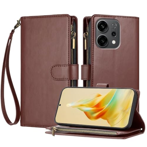 Étui Oppo Reno 13F 4G pour ne plus perdre vos cartes grâce au portefeuille zippé