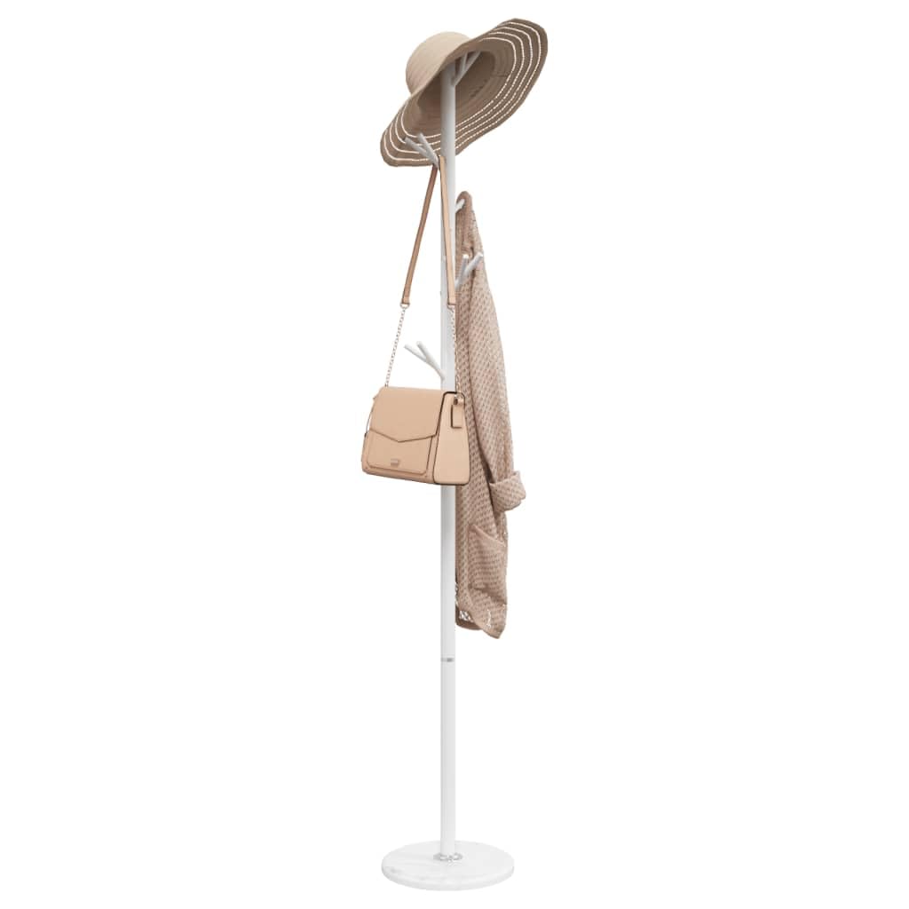 Porte-manteau blanc pour entrée accueillante et organisation de salon épuré