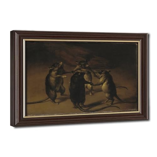 La danse des rats affiche sur toile Van Kessel avec cadre idée cadeau pour amateur d'art