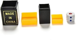 كوب نرد للخدع السحرية وقراءة ذهنية لأرقام النرد، مجموعة صندوق التنبؤ بالنرد السحري، أدوات احترافية لخدع السحر عن قرب، لون أسود وأصفر (2)