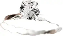 Anel Solitário Torcido Prata 925 Legítima Com Pedra Brilhante