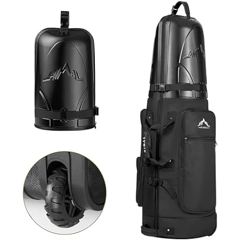 UNIHIMAL Golf Travel Bag with Hard Case Top, 1680D Heavy Duty Oxford Golf Travel Bags for Airlines with Wheels, Golf Club Travel Bags for Airlines Cover