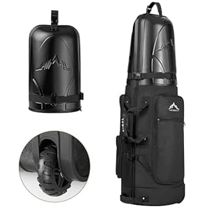 Golf Travel Bag with Hard Case Top, 1680D Heavy Duty Oxford Golf Club Travel Bags for Airlines with Wheels Easy to Maneuver