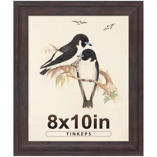 Image of 8x10 Picture Frame Walnut Brown, Wide Border, Durable 8 x 10 Wall Gallery Poster Photo Frame for Wall Hanging or Tabletop