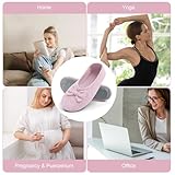 OFFCUP Damen Hausschuhe, Memory Foam Leicht Frottee Hausschuhe, Gemütlich Ballerinas Faltbare Ballerinas Hüttenschuhe Indoor Antirutsch Baumwolle Warme Slippers